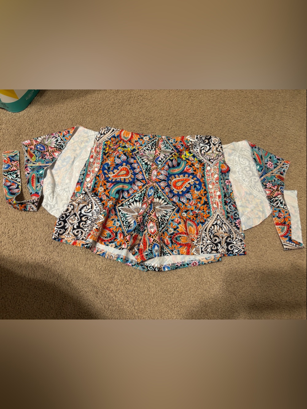 Colorful Paisley Print Wrap Skirt - Multicolor